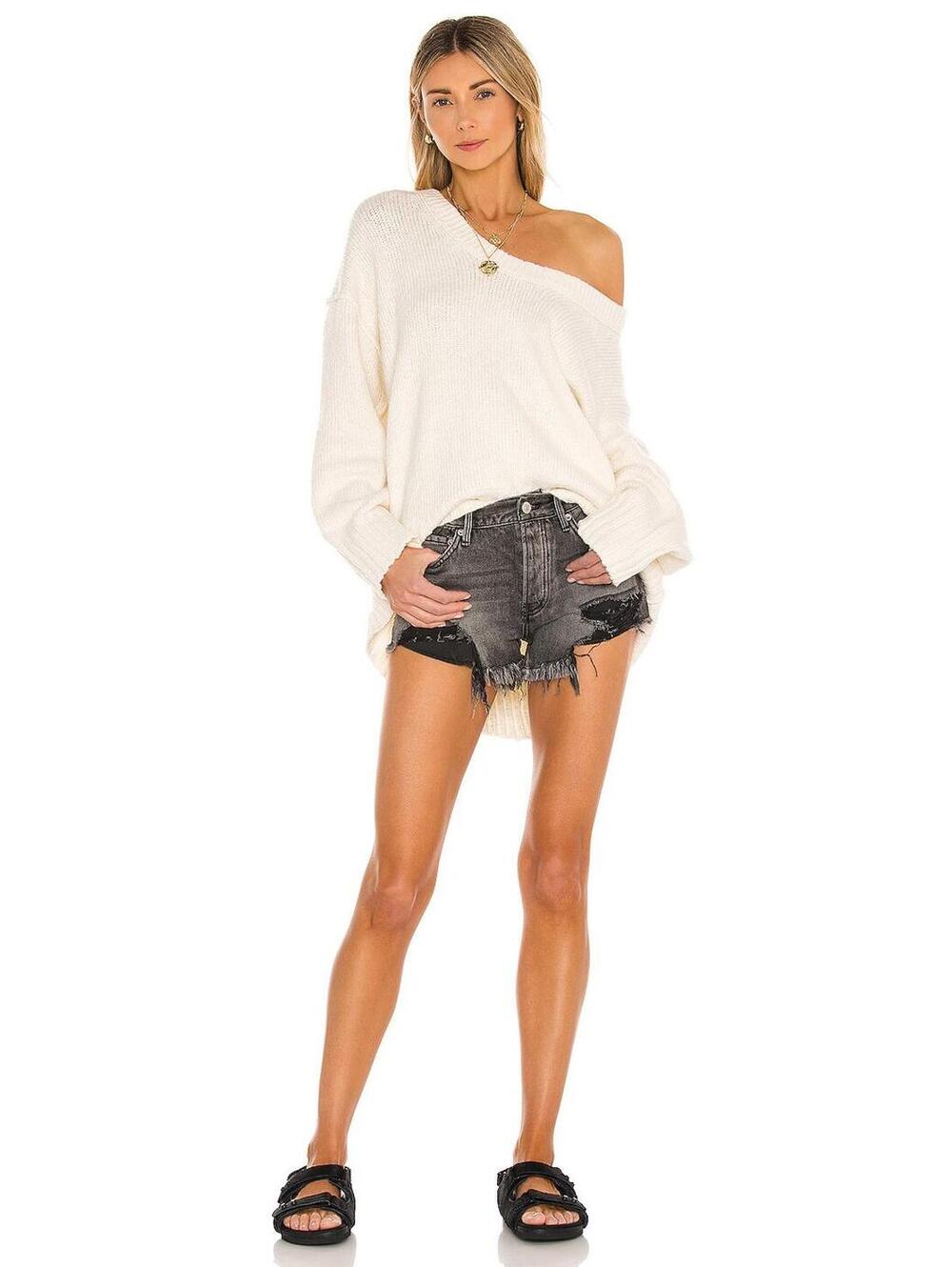 NWT Free People Brookside Tunic Sweater Ivory Knit Pullover Size Small - Picture 3 of 9